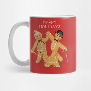 Christmas Gingerbread Trio with Candy Border Mug